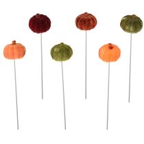 Prodotto Mini decorazione di zucca su un bastoncino decorazione autunnale 6 colori Ø4cm 18 pezzi