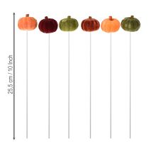 Prodotto Mini decorazione di zucca su un bastoncino decorazione autunnale 6 colori Ø4cm 18 pezzi