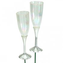 Mini bicchiere di champagne Decorazione di capodanno da incollare 7,5 cm 24 pezzi