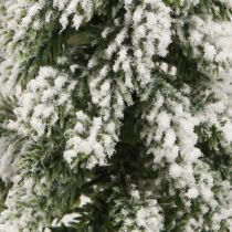 Prodotto Mini albero di Natale base in legno verde bianco Ø8cm H18cm 3 pezzi