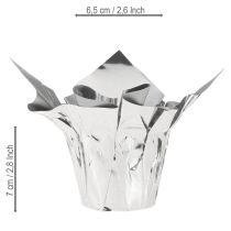 Prodotto Confezione regalo mini fioriera in argento Ø4,5 cm A7 cm 8 pz