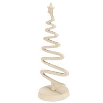 Prodotto Mini albero di Natale, decorazione in metallo, effetto argilla, beige, H30cm