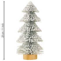 Prodotto Mini albero di Natale illuminato a LED abete con neve 28cm
