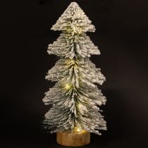 Prodotto Mini albero di Natale illuminato a LED abete con neve 28cm