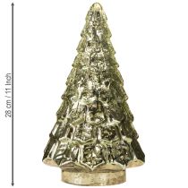 Prodotto Mini albero di Natale con illuminazione a LED verde oro 28cm