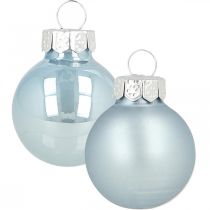 Prodotto Mini pallina di Natale in vetro blu lucido/opaco Ø2,5cm 24p