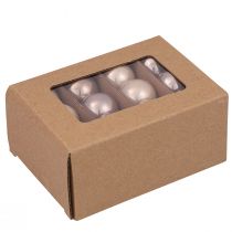 Prodotto Mini palline di Natale palline per albero in vetro cashmere Ø3cm 22 pz