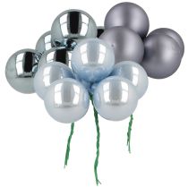Prodotto Mini palline di Natale in vetro blu opaco metallizzato 40mm 32 pezzi