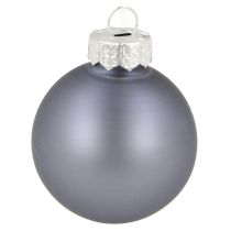 Prodotto Mini palline di Natale in vetro blu opaco metallizzato Ø4cm 24 pezzi
