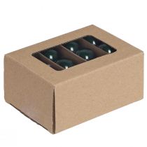 Prodotto Mini palline di Natale in vetro smaltato verde Ø3cm 22 pz