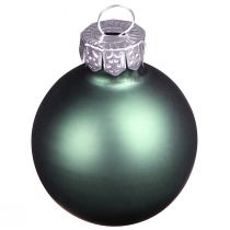Prodotto Mini palline di Natale vetro verde madreperla grigio Ø3cm 22 pz