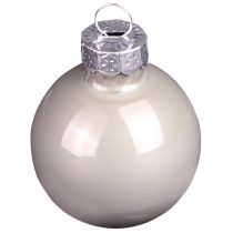 Prodotto Mini palline di Natale vetro verde madreperla grigio Ø3cm 22 pz