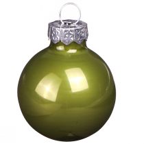Prodotto Mini palline di Natale in vetro mix verde chiaro Ø3cm 22 pz