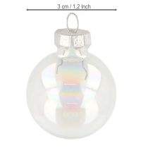 Prodotto Mini palline di Natale in vetro, iridescenti, trasparenti, 3 cm, 22 pezzi