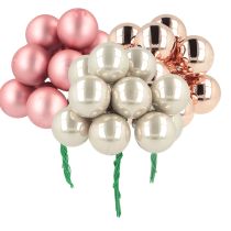 Prodotto Mini palline di Natale in vetro rosa crema Ø25mm 140 pz