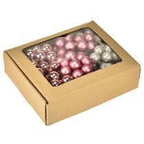 Prodotto Mini palline di Natale in vetro rosa crema Ø25mm 140 pz