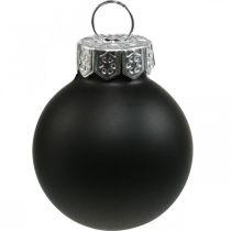 Mini palline di Natale in vetro nero lucido/opaco Ø2,5cm 24p