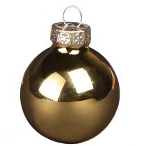 Prodotto Mini palline di Natale in vetro oro opaco lucido Ø3cm 22 pz