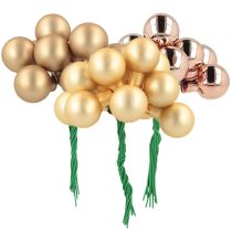 Prodotto Mini palline di Natale oro rosa specchio bacche 2 cm 140 pezzi