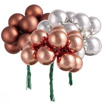 Prodotto Mini Palline di Natale filo albicocca argento Ø25mm 140 pz