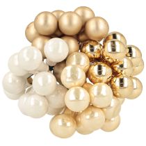 Prodotto Mini palline di Natale su filo oro, crema Ø1,5cm 140 pz