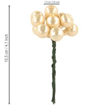 Prodotto Mini palline di Natale su filo oro, crema Ø1,5cm 140 pezzi