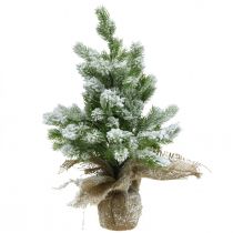Mini albero di Natale in un sacco nevoso Ø25cm H42cm
