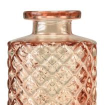 Prodotto Mini vaso in vetro aspetto cristallo di diamante marrone H13,5 cm 4 pezzi