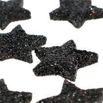 Prodotto Mini stella glitter nera 2,5 cm 96 pezzi
