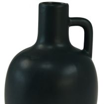 Prodotto Mini vaso in ceramica nero opaco con manico Ø9cm H14,5cm