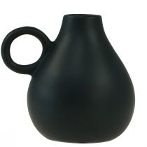 Prodotto Mini vaso in ceramica manico nero decoro ceramica H8,5 cm