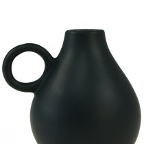 Prodotto Mini vaso in ceramica manico nero decoro ceramica H8,5 cm