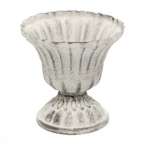 Mini Vaso Coppa Calice in metallo Bianco Grigio Antico Ø8cm H8cm