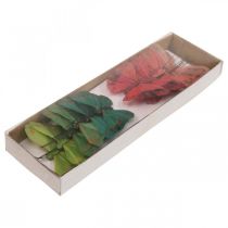 Prodotto Mini farfalla su filo rosso, verde 6,5 cm 12 pz
