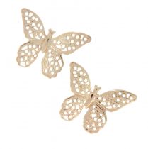 Mini farfalle decorazione a dispersione in metallo dorato 3 cm 50 pz
