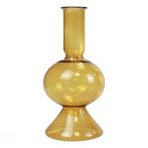 Prodotto Mini vaso vaso di vetro giallo vaso di fiori vetro Ø8cm H16,5cm