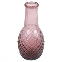 Prodotto Mini Vaso Vaso in vetro viola Vaso per fiori Diamanti in vetro Ø6cm H12cm