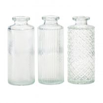 Mini vasi vasi bottiglia decorativi in vetro Ø5cm H13cm 3 pezzi