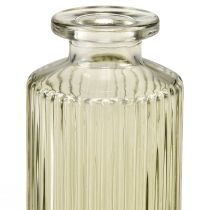 Prodotto Mini vasi in vetro con scanalature vaso da fiori retrò verde Ø5cm 4 pezzi