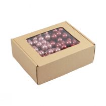 Prodotto Mini palline di Natale filo di vetro rosa bordeaux Ø2cm 140pz