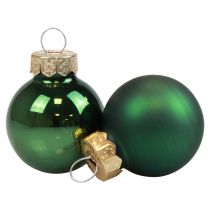 Prodotto Mini palline di Natale in vetro verde lucido/opaco Ø2,5cm 20 pz