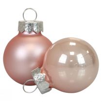 Mini palline di Natale vetro rosa opaco/lucido Ø2,5 cm 20p