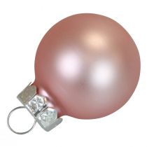 Prodotto Mini palline di Natale in vetro rosa opaco/lucido Ø2,5cm 20 pz