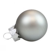 Mini palline di Natale vetro argento lucido/opaco Ø2,5 cm 20 p