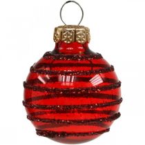 Mini palline di Natale rosso mix vero vetro Ø3cm 9pz