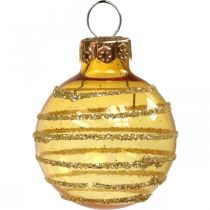 Mini palline di Natale rosso/giallo mix vero vetro Ø3cm 9pz