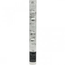 Prodotto Mini palline di Natale bianche, argento vero vetro Ø3cm 9 pz