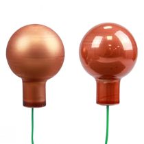 Prodotto Mini palline di Natale su filo di vetro rosso arancione 2,5 cm 140 p