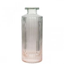 Mini vaso bottiglia decorativa in vetro trasparente marrone retrò Ø5cm H13,5cm