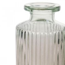 Mini vaso bottiglia decorativa in vetro trasparente marrone retrò Ø5cm H13,5cm